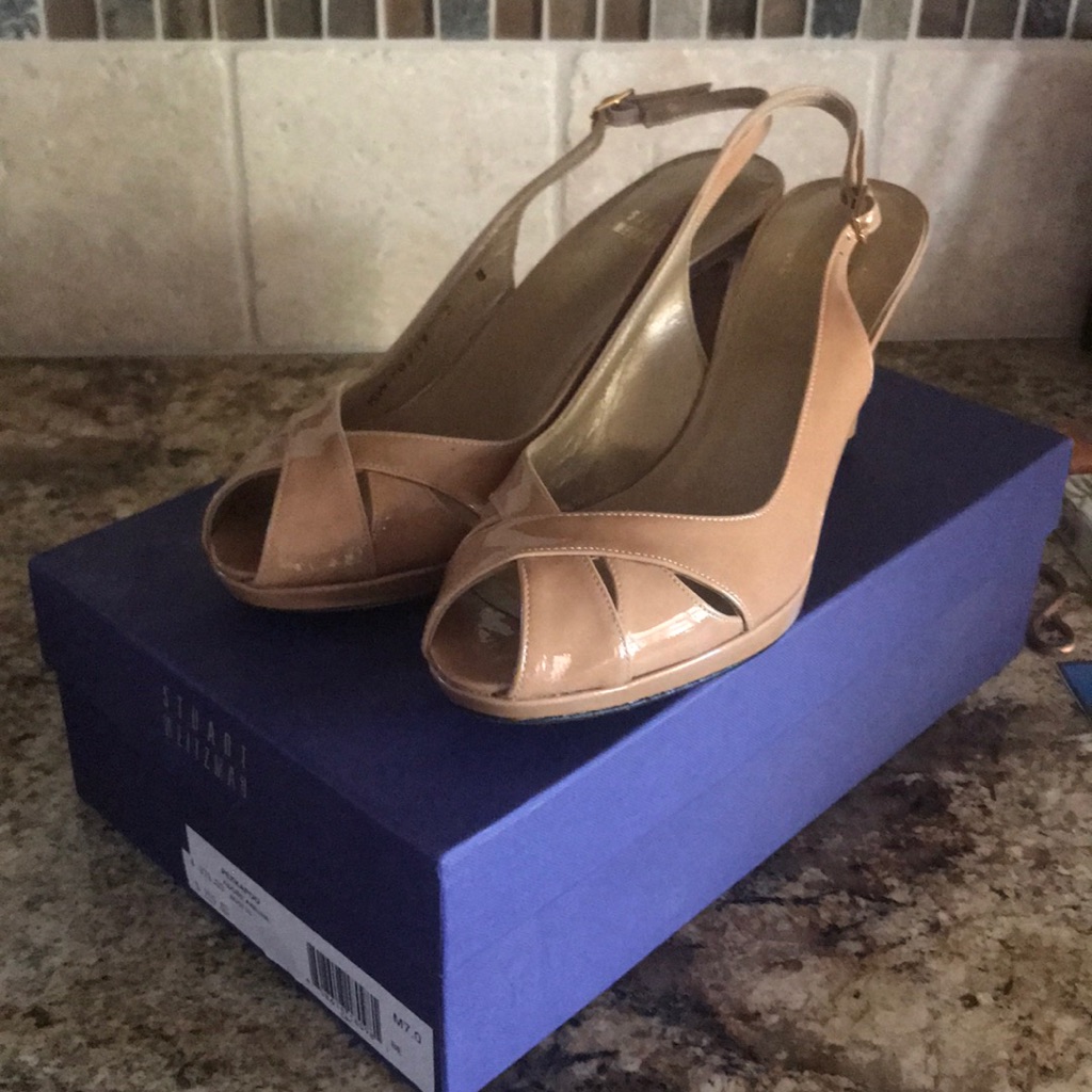 Nwt In Box Stuart Weitman Peekapoo Slingbacks